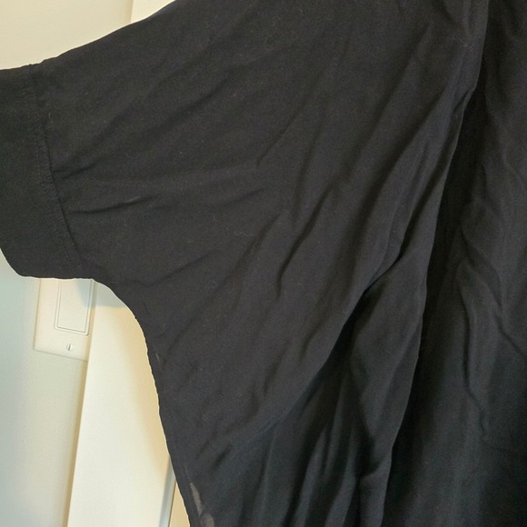 La Vie en Rose Aqua Black Oversized Button Down bathing Suite cover L/XL Viscose - Picture 3 of 8